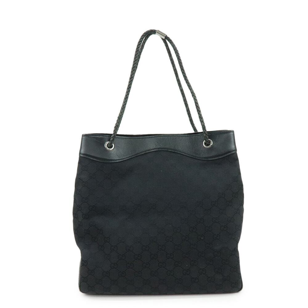 Gucci GG Canvas & Leather Tote Bag Black